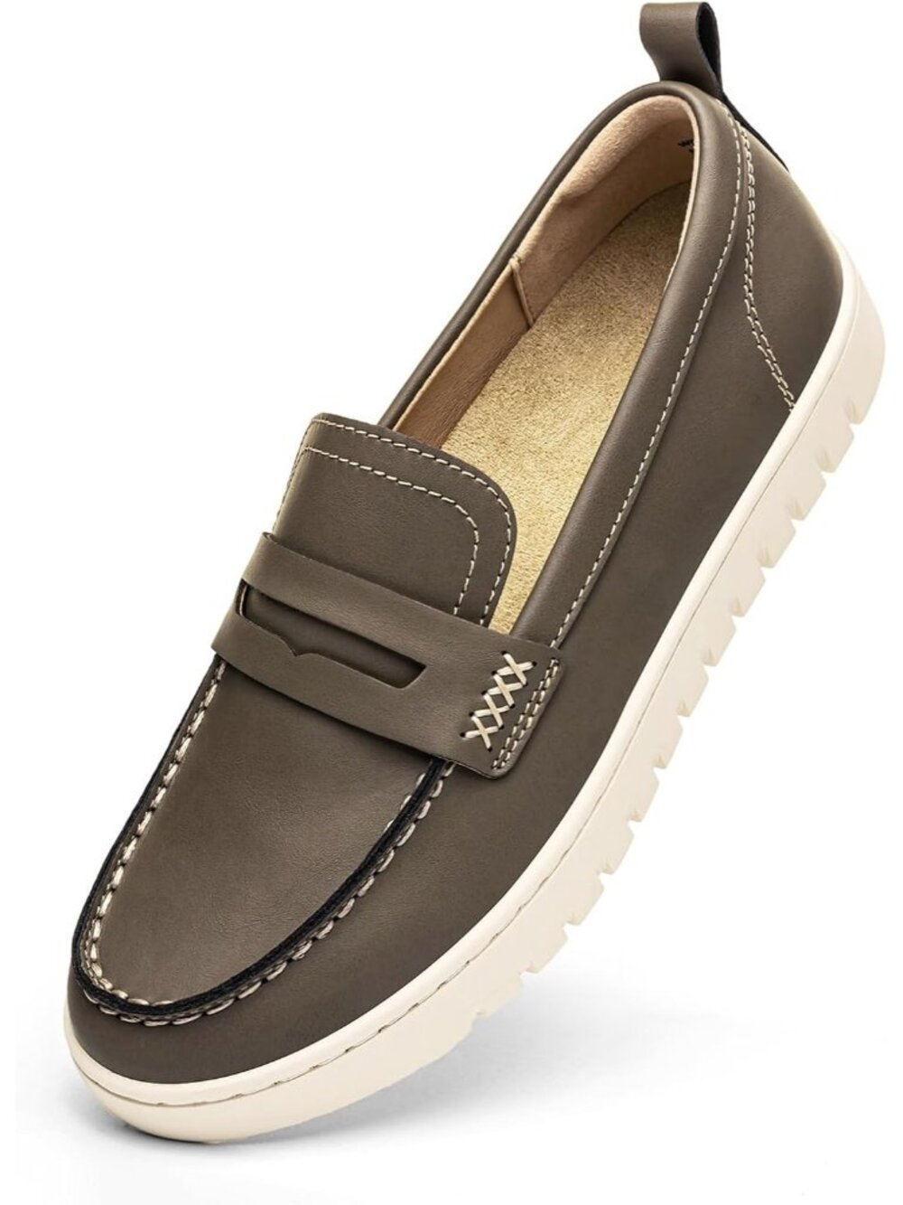 🆕Women's Brown Comfortable Classic Penny Loafers Leather Sneakers Casual